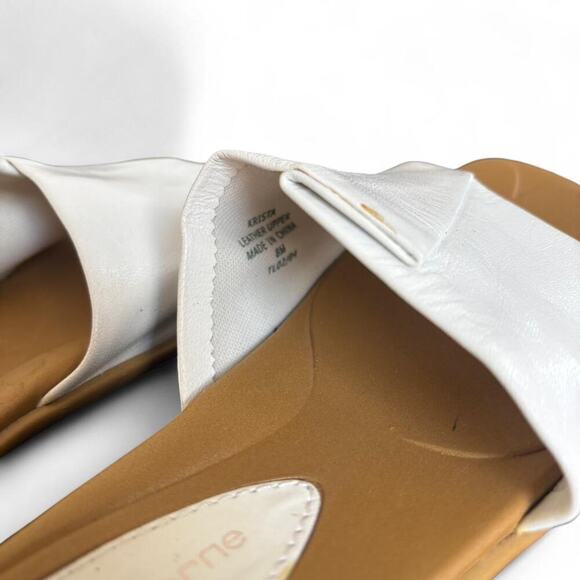 y2k 90's vintage Liz Claiborne White leather slide sandals size 8 - Picture 7 of 8
